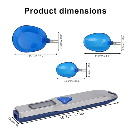 Digital Spoon Scale with 3pcs Measuring Spoon, Electronic Food Measure Scoop Baking Scale Gram Weight Electric Measuring Scoop 500g/0.1g High Precision Kitchen Gadgets for Coffee Milk Tea Flour Spices