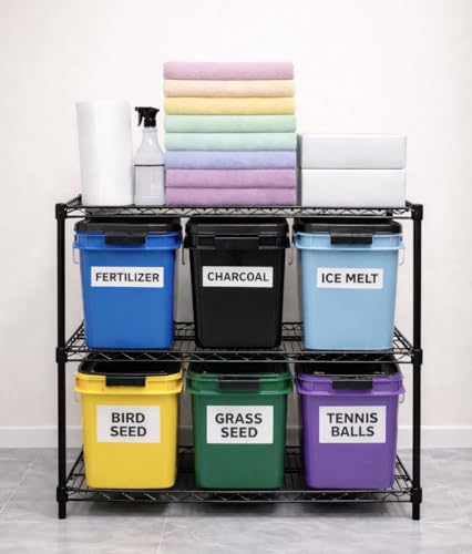 House Naturals 4 Gallon Square Food Grade Bucket Pail with Plastic Handles and Lid (Pack of 3) Made in USA containers (Purple - Black lids) - color: Purple - Black Lids