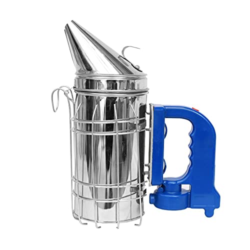 Electric Version Stainless Steel Bee Hive Smoker with Heat Shield, Beekeeper Dedicated Smoked Bee Beekeeping Equipment - color: Battery (not included)