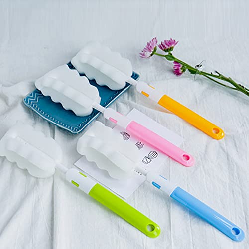 Bottle Brush Sponge Cup Brush Set with 4 Replacement Brush Head Portable Long Handle Water Bottle Cleaner Brush, for Baby Bottles Vacuum Flasks (4 Brushes + 4 Heads) - color: Brush 4pcs+4 Head