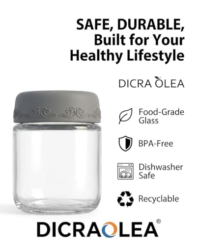 4oz 8Pack Glass Dressing Jars with Leakproof Lids, Containers for Sauce, Salad Dressing, Dips & Snacks – Reusable Glass Food Storage Cups for Lunch Box & Meal Prep(4oz-8Pack) - color: 4oz-8Pack