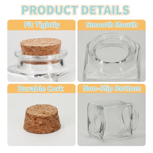 12Pcs 1.7oz Mini Glass Bottles, 50ml small Bottle, Jars with Wood Cork Stoppers, Wish Bottles, Message Bottle for Wedding Favors, Baby Shower Favors, DIY Craft (12)