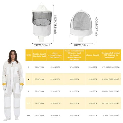 ANDES 3-Layer Mesh Ventilated Bee Suit with 2 Veils & Goatskin Gloves, XXL | Professional Full Body Sting-Proof Beekeeper Suit, Unisex for Beginners & Commercial Beekeepers - size: XX-Large