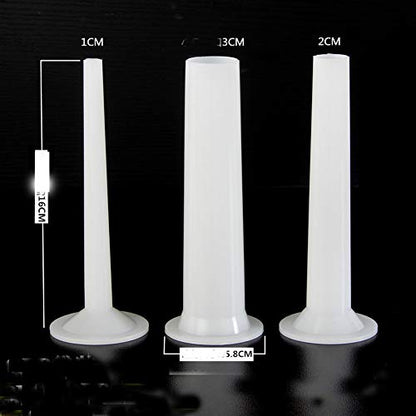 A Set of 3pcs Plastic Sausage Stuffing Tubes Manual Sausage Stuffer Funnels for Meat Grinder Funnel Attachment Kit Food Grade Meat Grinder