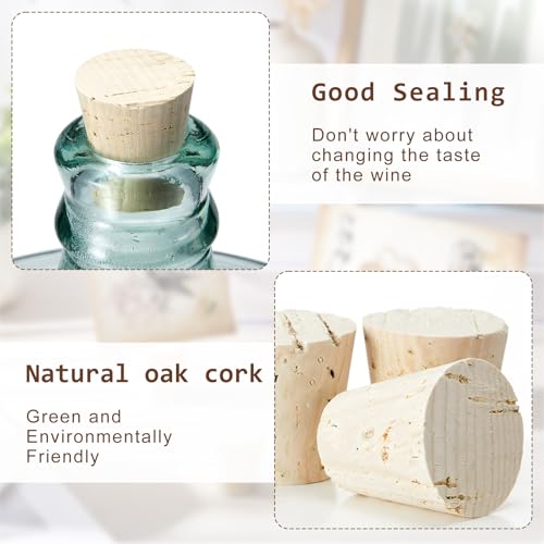 Ziliny 3 Pcs Carboy Cork Stopper, Glass Carboy Cap for 1, 3, 5, 6 Gallon Glass Water Jug, Wood Tapered Fermentation Cap Cork Stoppers, 1 x 1.5 x 1.6 Inches - size: 3/5/6 Gallon