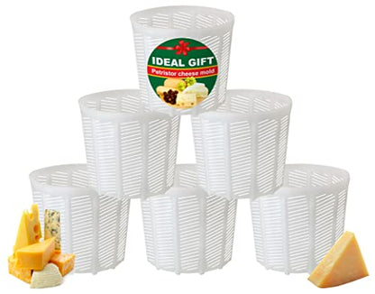 PetriStor 6 Pcs Soft Cheese Mold for Cheese Making 1.85QT - Cheese Making Mold - Cream Cheese Form Mold - Homemade Cheese Making Supplies - Molde para Queso Fresco Casero - Feta Cheese Making Basket