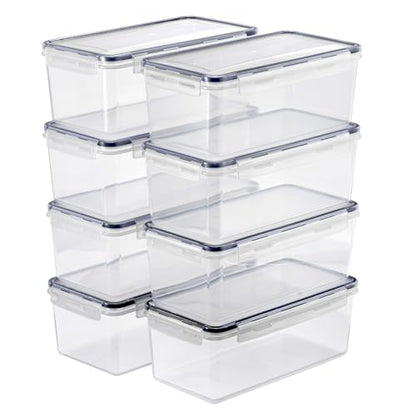 Sorbus Food Storage Containers - Pack of 8 - Air Tight, Four-Way Snap Lids Keeps Food Fresh - Store Cereal, Pasta, Flour, Nuts, Candy - Durable Plastic Kitchen Pantry Bins - size: 8 Pack