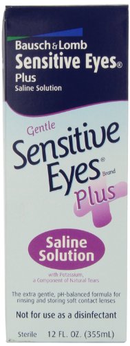 Sensitive Eyes Saline Solution from Bausch & Lomb, for Soft Contact & Gas Permeable Lenses, Saline Solution with Potassium, 12 Fl Oz (355 mL)