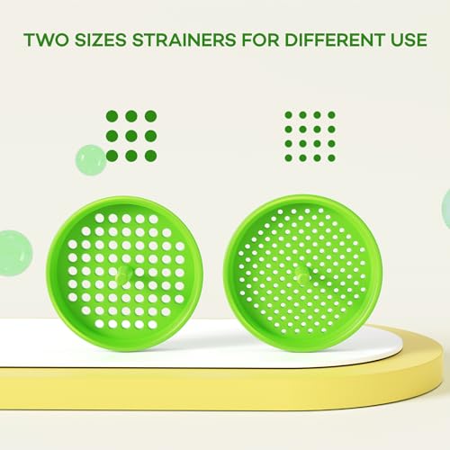 Pisol Wide Mouth Versatile Funnel, Canning Funnels for Kitchen Use, Plastic Cooking Funnel Set with 4 Size Spouts and 2 Strainers for Filling Different Bottles, Green