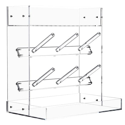 Baby Bottle Drying Rack Space Saving Acrylic Vertical Bottle Dryer Rack with Drip Tray - Clear Kitchen Countertop Storage Organizer–Fast Drying and Easy Cleanup - 10.3 x 6.3 x 10.6 in