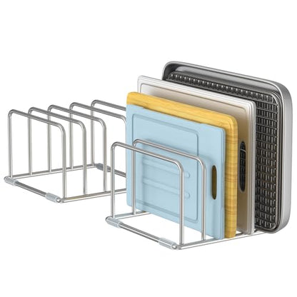 Cutting Board Holder Stand, Chopping Board Organizer Rack with 304 Stainless Steel, Cookie Sheet Storage Organizer, 1.0 & 1.2 Inch Wide Slots (2 Pack) - size: 1.0 & 1.2 in Slots - 2 Pack
