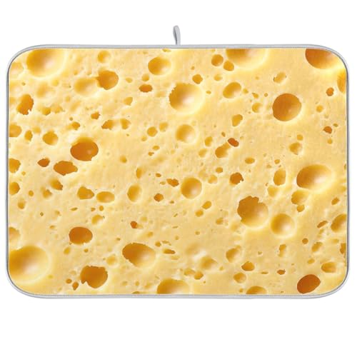 Yellow Cheese Texture Dish mat Counter mats for Kitchen 18 x 24 tapete para cocina