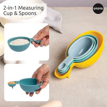 OTOTO Measuring Spoons Set - Teaspoons for Dry & Liquid Ingredients, BPA-free & Dishwasher Safe, Funny Gifts, Baking Accessories, Unique Kitchen Gadgets (Shelly) - style: Shelly