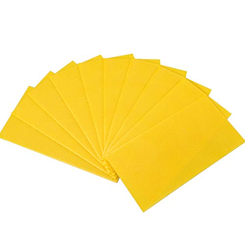 BeeCastle Yellow Beehive Wax Coated Foundation Sheet, Waxed Honey Comb Foundations for Beehives, 8-1/2-Inch Deep Beehive Frames - color: Yellow, size: 8-1/2-Inch