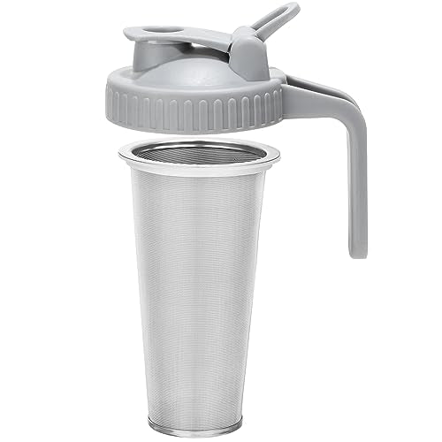 Cold Brew Coffee Filter with Pour Spout Lid for 32 OZ Wide Mouth Mason Jar, 304 Stainless Steel Strainer with Seal Ring for Iced Drinks, Sun Tea Infuser and Cold Brew Coffee Maker - size: 32oz mason jar filter with lid