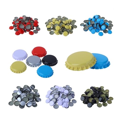 100PCS Tinplate Beer Bottle Caps Craft Beer Bottling Caps Oxygen Absorbing Seal Beer Bottle Caps DIY Home Brewing Tool(Black) - color: Black