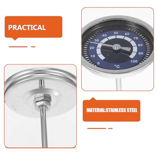 Toyvian Stainless Steel Kettle Resistant to Wear and Easy to Clean Thermometer with Instant Read Probe, High Precision Temperature Gauge for Brewing and Baking for Outdoor Travel