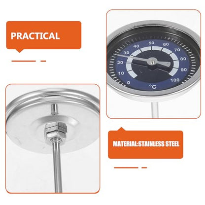 Toyvian Stainless Steel Kettle Resistant to Wear and Easy to Clean Thermometer with Instant Read Probe, High Precision Temperature Gauge for Brewing and Baking for Outdoor Travel