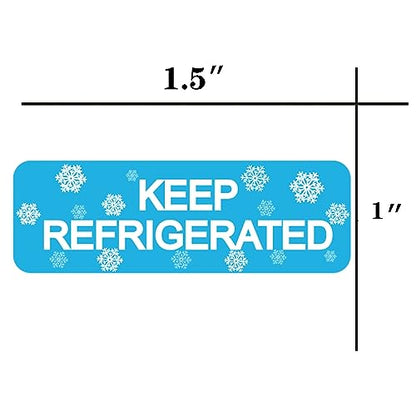 Rectangle Keep Refrigerated Sticker Waterproof Rectangle Refrigerated Label | Blue Keep REFRIGERATED Food Packaging Warning Labels Pharmacy Drugstores Warning Label 500 Pcs Cold Food Shipping 0.5X1.5'' - color: Blue, size: 0.5 X 1.5 Inch Rectangle