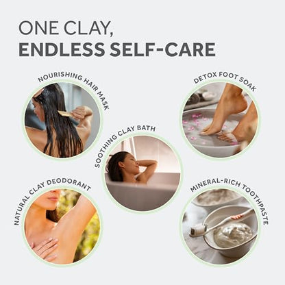 Bentonite Clay Food Grade Powder 2 Lb - Pore Cleansing, Face & Hair Mask | Fossil Power - 100% Sodium Bentonite Clay - Draws Out Impurities for Hair, Face & Bath Soak - Also for Toothpaste & Deodorant - size: 32 Ounce (Pack of 1)