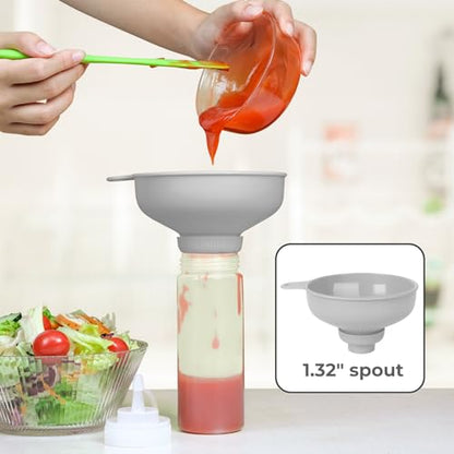 Wide Mouth Kitchen Funnel, Food Grade Plastic Cooking Canning Funnel with 4 Sizes Spouts for Filling Wide and Regular Mason Jars, Spray Dropper Oil Bottle Jug Spices Shampoo Sauce
