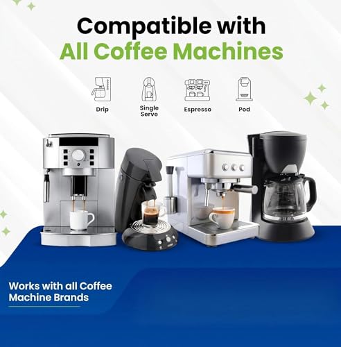 Coffee Machine Cleaner Tablets 24 Pack 5g per Tablet - Deep Cleaning Descaler for DeLonghi Philips Nespresso Breville Keurig - Food Grade Safe Formula Removes Oil Residue & Odor