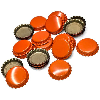 FastRack 144 Oxygen Absorbing Beer Bottle Caps | 26mm Pry-Off Orange Standard Homebrew Bottle Tops for Glass Bottles | PVC-Free Crown Caps for Beer Bottling