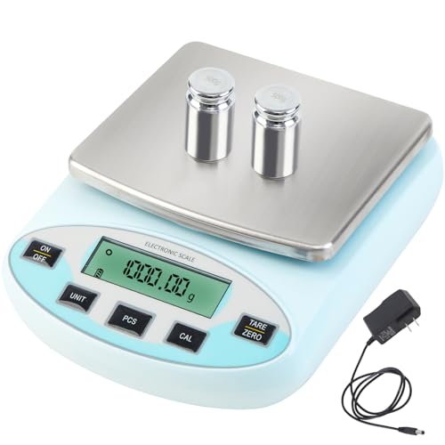 Lab Scale 6000g x 0.01g Digital Scale 0.01g Gram Accuracy, High Precision Electronic Analytical Balance, 13 Unit Conversion Scale for Kitchen Laboratory Jewelry Scientific Weighing (500g*2)