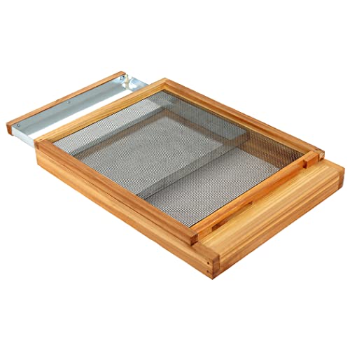 Honey Lake Langstroth Bee Hive Metal Screened Bottom Board Dipped in 100% Beeswax with Entrance Reducer, Screen Bottom Board for 10 Frame Beehive, Beehive Separated Board Beekeeping Supplies - size: 10-Frame