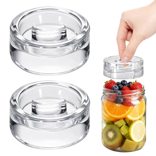 2Pcs Fermentation Glass Weights for Wide Mouth Jars - Pickle Bottles with Sealing Lids for Efficient Fermenting - Durable, Transparent Fermenting Lids and Weights for Sauerkraut (E Elliptical) - size: E Elliptical