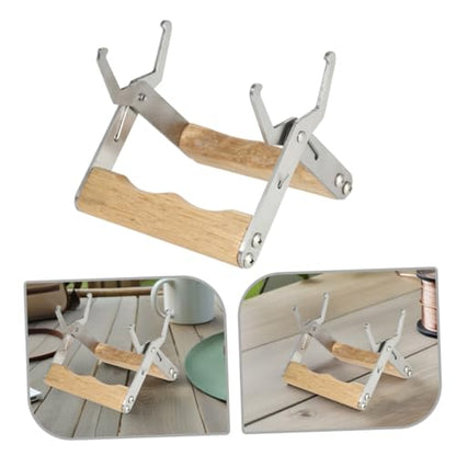 Kisangel 4pcs Beekeeping Frame Gripper Tool with Wooden Handle Stainless Steel Hive Frame Holder for Beekeepers Honey Harvesting and Hive Inspection