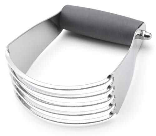 Spring Chef Medium Size Gray Dough Blender For Baking, Professional Dough Cutter Tool, Stainless Steel Pastry Cutter Tool with Durable & Thick Blades, Dishwasher Safe Pastry Blender for Easy Mixing - color: Gray, size: 3" Medium