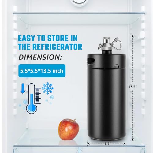 128oz Mini Keg Growler Tap System, 3.6L Mini Keg Pump Beer Tap Draft Beer Dispenser System Growler Beer Keg Party Hand Pump for Homebrew Craft Beer, Camping, Picnics
