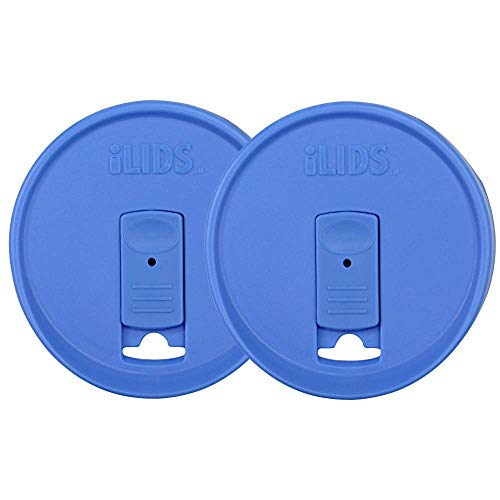 Wide-Mouth Mason Jar Drink Lid - USA Made, BPA-Free, Spill-Resistant for Coffee, Cold Brew & Iced Tea - Fits 3 3/8 in Ball & Kerr Wide Mouth - Pack of 2 - color: Periwinkle