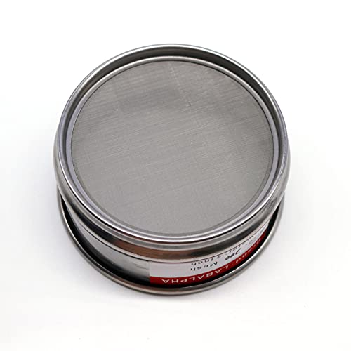 LABALPHA 150 Mesh Lab Sieves, Test Sieve #150 Mesh, 4'' Diameter, 304 Stainless Steel Wire Cloth (0.1mm) - size: 150 mesh (0.1mm)