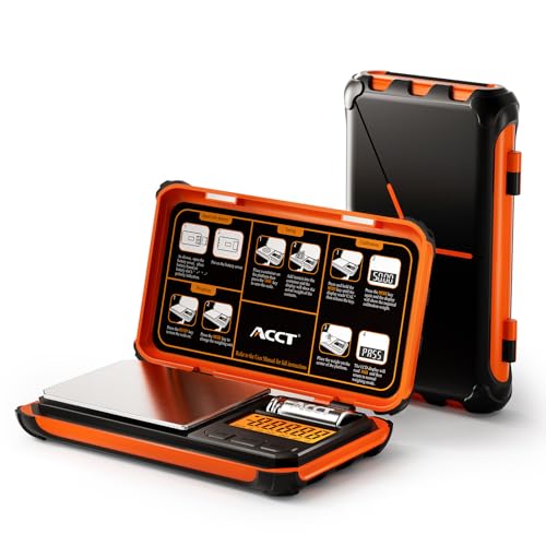 Precision Pocket Scale, 200gx0.01g Jewelry gram Scale, Digital Food Scale with LCD Display, one-Click Conversion 6 Units, mini Scale for Kitchen/Powder/Coffee/Coins(Battery Included) - color: Orange
