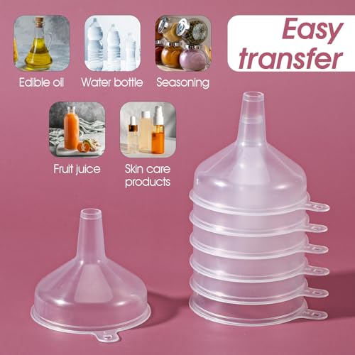 10 Pack Small Funnels Food Grade Mini Funnel Easily Transfer Liquids Granules Powders Plastic Funnels for Kitchen Use Filling Bottles Water Bottle Funnel Lotion Essential Oils
