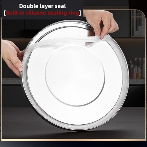 304 stainless steel food storage containers with lids lock clips airtight container large airtight for rice flour sugar grain coffee bean storage containers Kitchen jar (5.55gal/21L) - size: 5.55gal