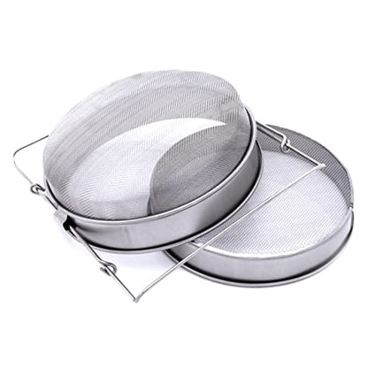 Unomor Strainer Double Sieve Stainless Steel Mesh Filter Beekeeping Filter Strainer 24cm x 10cm
