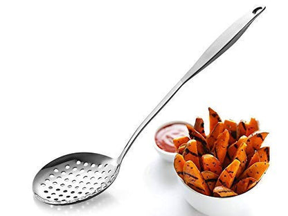 Stainless Steel Jhara/Skimmer/Strainer Steel Frying Spoon/deep Fry for poori/sabzi/Vegetables Cooking 1 pcs - size: Jhara Spoon