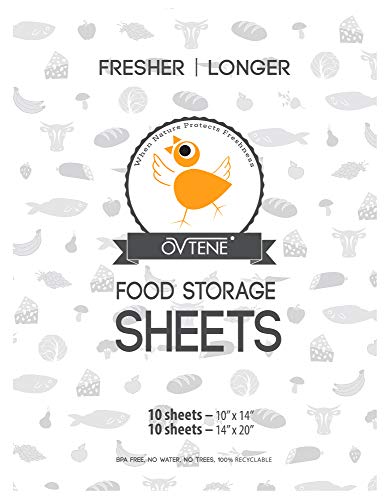 Food Storage Sheets for Cheese, Meat, and Produce - Keeps Food Fresher Longer (20 Sheets)