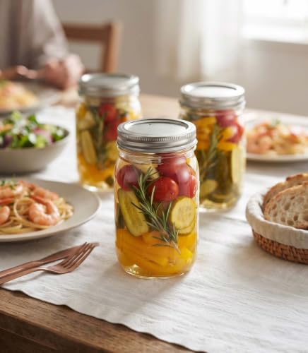 Mason Jars Airtight Lids,32oz Regular Mouth Food Grade Glass Canning Jars,Food Storage Leak-Proof, Dishwasher Safe, Perfect Fermenting, Pickling, Overnight Oats,Snacks, Candies, DIY Projects (4PACK) - size: 32oz*4PCS