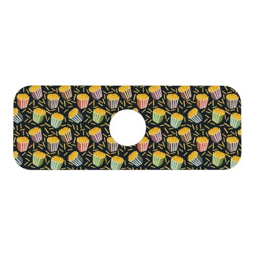 Fries Faucet Mat For Kitchen Sink, Absorbent Countertop Protector, Quick Dry Sink Splash Guard Pad, Waterproof Draining Mat 15" X 5.5" - color: Style 4