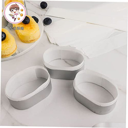 200pcs Stainless Steel Cheese Mould Home Cake Mould Creative Baking Tool Easy Demould Suitable for Diy Candy Cake Making - color: White
