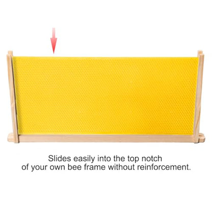 POLLIBEE Beehive Foundation Sheet Beeswax Coated Bee Hive Foundation Sheets Bee Foundation Sheets for Super Bee Frame 10Pcs 5-5/8-inch Medium Beehive Foundation - color: Super-Yellow
