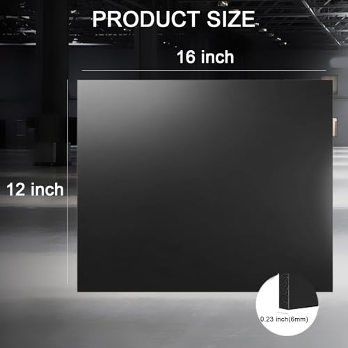 ABS Plastic Sheet 1/4 Inch Thick - 2PACK 12" x 16" Black Rigid ABS Board Impact Resistant Heat Moldable ABS Plastic Panel for Industrial DIY Projects, Home Decor, Handicrafts - (Frosted & Smooth) - size: 12x16x1/4 inch