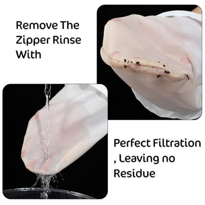 3 Pcs Juice Strainer After Juicing Ultra Fine Mesh Strainer Bags With Stand Reusable Cheese Cloth Bag Small With Stainless Steel Handle Strainers Fine Mesh Bags For Straining Honey Coffee Wine Oil