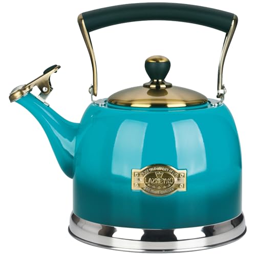 Tea Kettle Stainless Steel Teapot, Stainless Steel Teakettle for Stove Top with Heat Proof Ergonomic Handle 3.0 Quart - color: Blue, size: 3 Quarts