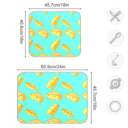 Qilmy Cheese Dish Drying Mat Absorbent Reversible Dish Drainer Pad Tableware Mat for Kitchen Counter Home Decoration, 18 x 24 Inch - size: 18 x 24 Inch