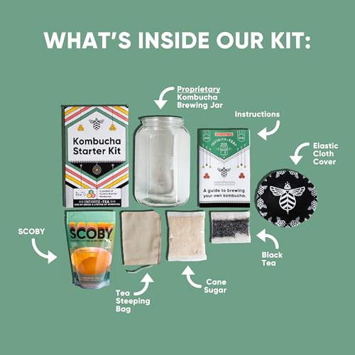 Craft A Brew Home Brewing Starter Kit Kombucha Tea Kit – Home Kombucha Kit – Fermentation Starter with Kombucha SCOBY – 1 Gallon - color: Starter Kit